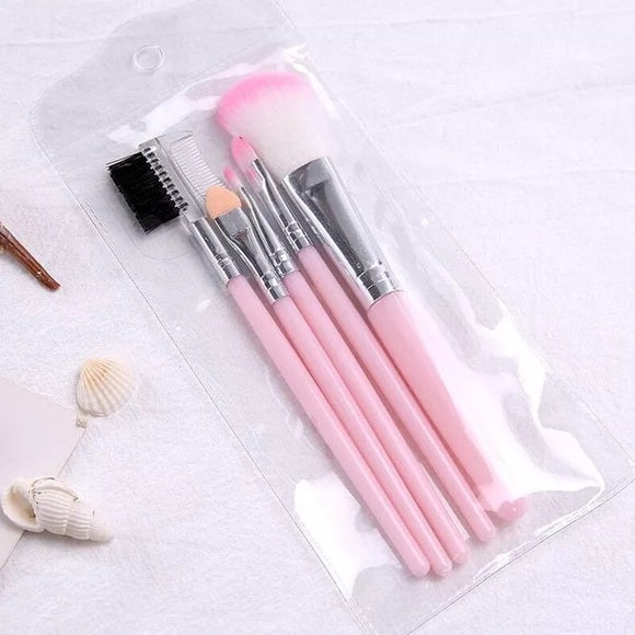 5Pcs/Set Pink Makeup Brushes