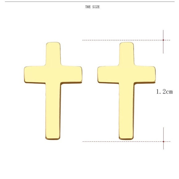 Stainless Steel Stud Cross Earring For Women