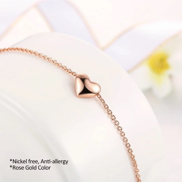 Love Heart Style Rose Gold Bracelet