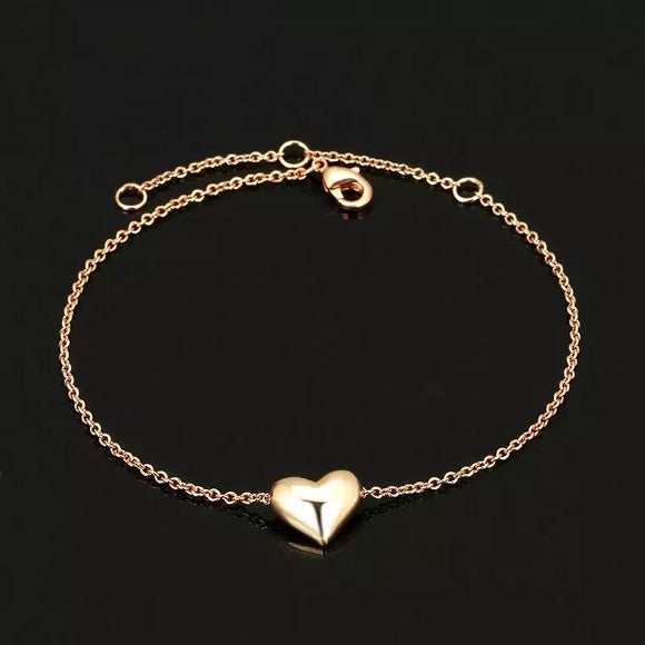 Love Heart Style Rose Gold Bracelet