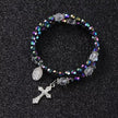 6mm Acrylic Beads Cross Pendant Bracelet