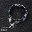 6mm Acrylic Beads Cross Pendant Bracelet