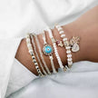 Multi Layer Heart Eye Adjustable Pendant Bracelet