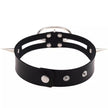 Women Black Collar Goth Pendant Choker Necklace