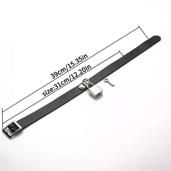 Women Goth Leather Choker Necklace