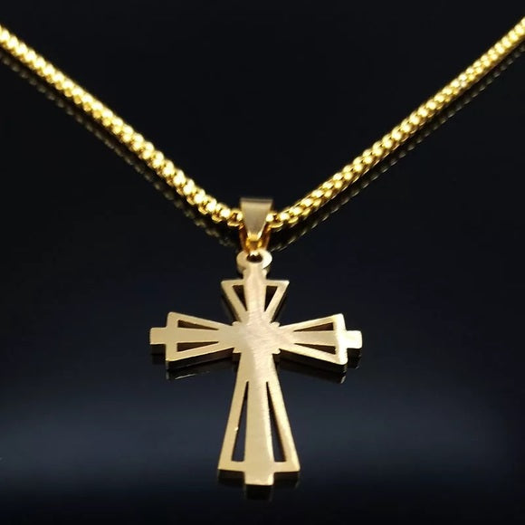 Stainless Steel Cross Pendant Necklace