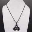 Stainless Steel Triple Spiral Black Necklace