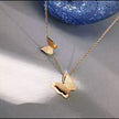 Women Stainless Steel Butterfly Pendant Necklace