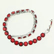 Bridal Red Garnet Zirconia 925 Silver Plated Bracelet
