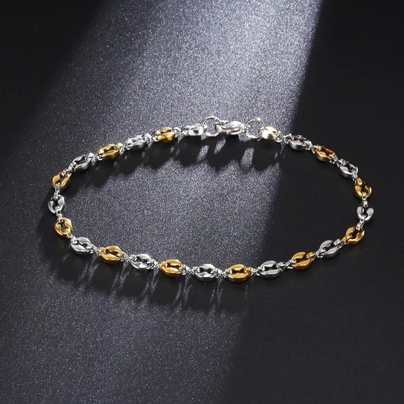 Stainless Steel Coffee Chain Bracelet
