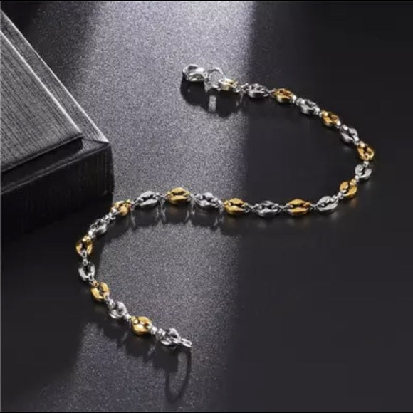 Stainless Steel Coffee Chain Bracelet