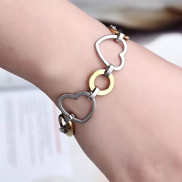 Women Stainless Steel Love Pendant Bracelet