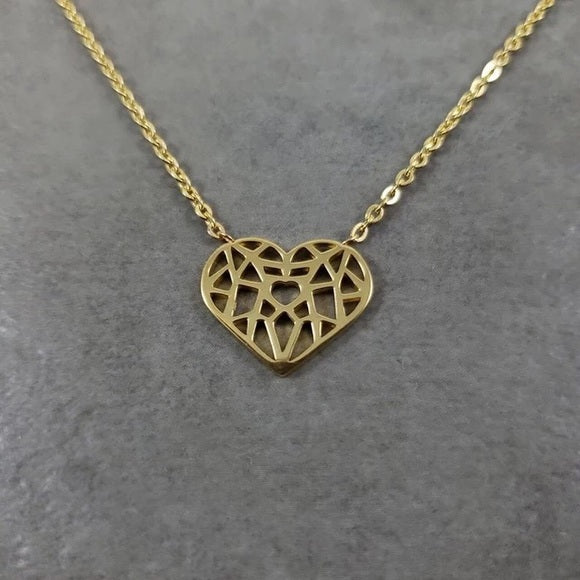 Heart Love Pendant Stainless Steel Necklace