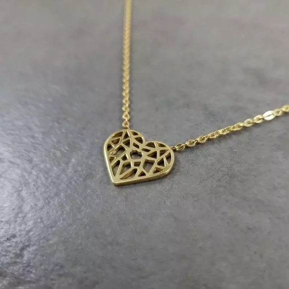 Heart Love Pendant Stainless Steel Necklace