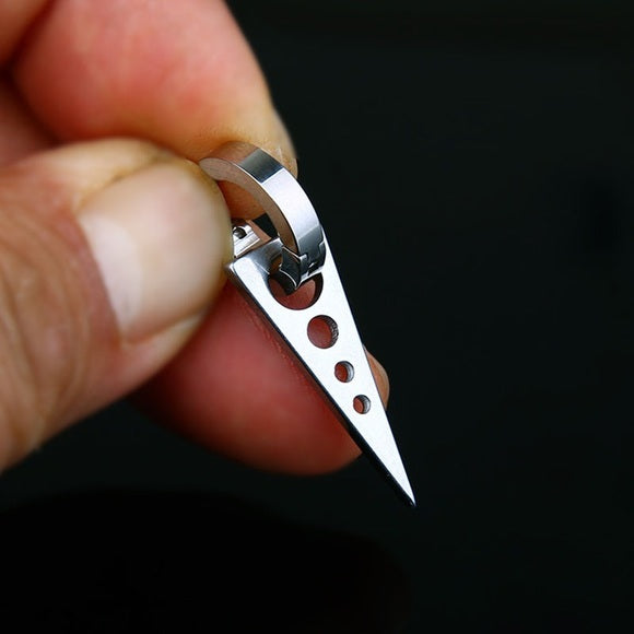 1Pc Stainless Steel Triangle Hip Hop Earring