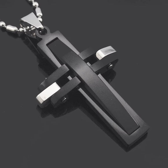 Unisex Stainless Steel Cross Pendant Necklace