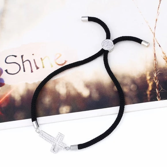Luxury Zircon Hollow Out Cross Bracelet