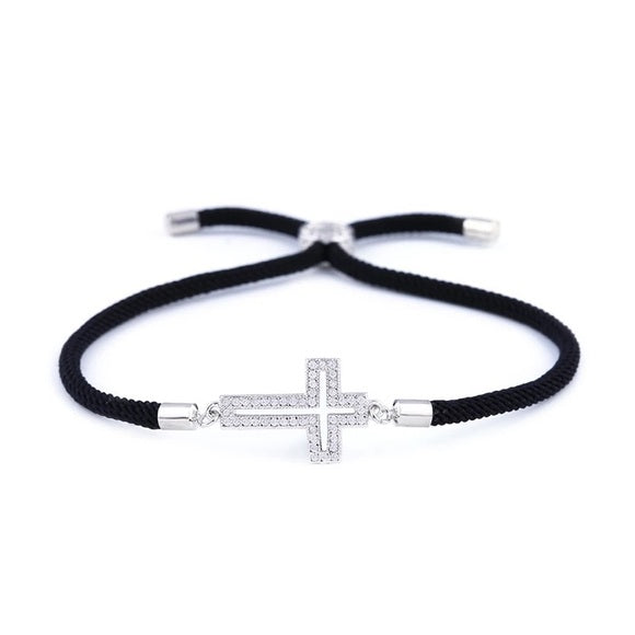 Luxury Zircon Hollow Out Cross Bracelet