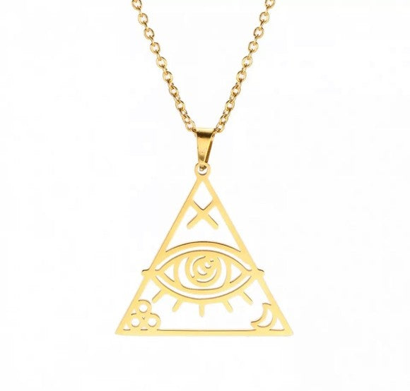 Stainless Steel Evil Eye Pendant Necklace