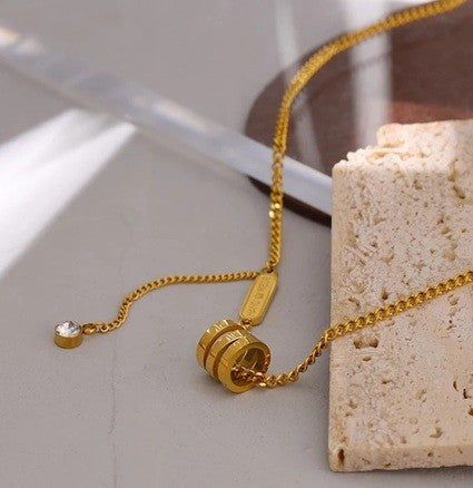 Women Stainless Steel Collar Charm Necklace