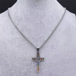 Stainless Steel Crystal Cross Pendant Necklace