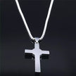 Stainless Steel Crystal Cross Pendant Necklace