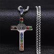 Stainless Steel Crystal Cross Pendant Necklace