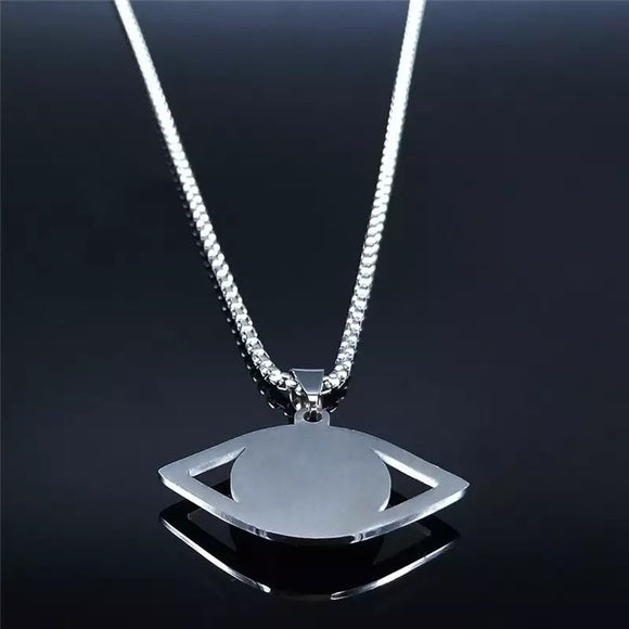Unisex Stainless Steel Eye Pendant Necklace