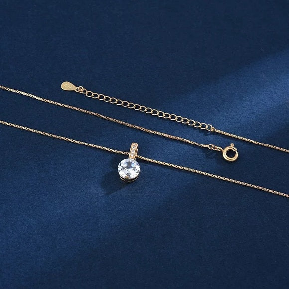 925 Sterling Silver Plated Drop Necklace