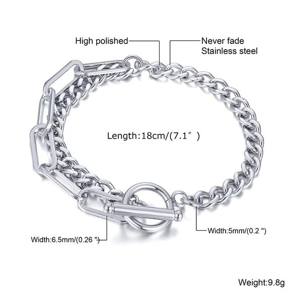 Men Cuban Chain Stainless Steel Bracelet