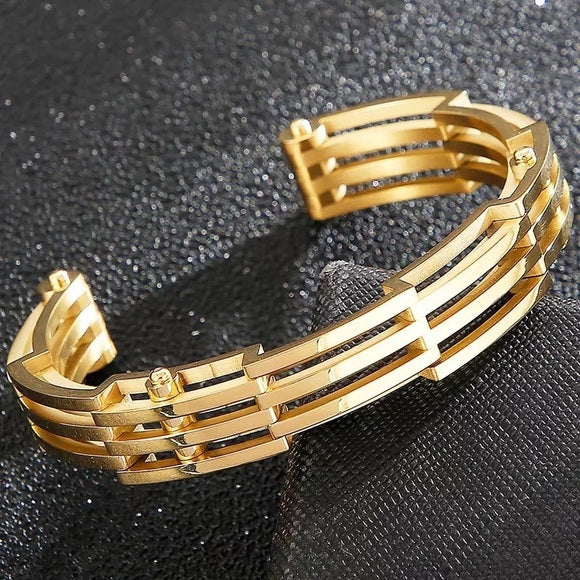 12mm Stainless Steel Open Bangle Bracelet