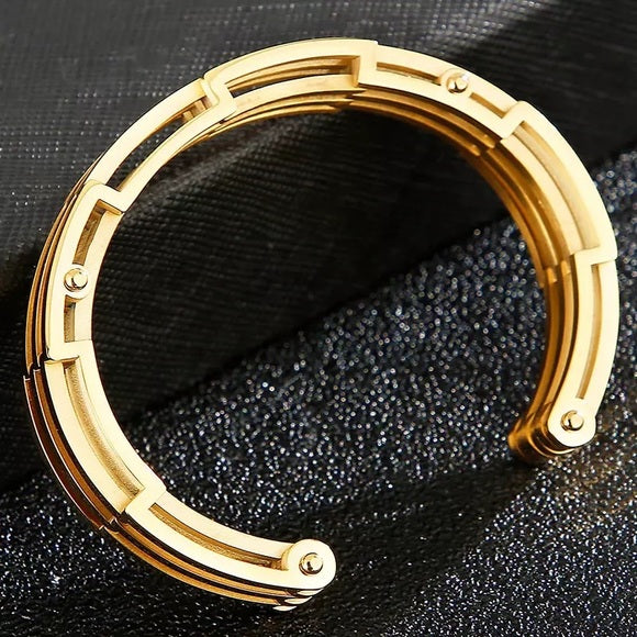 12mm Stainless Steel Open Bangle Bracelet
