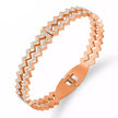 Women Full Zirconia Stainless Steel Hollow Bracelet