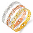 Women Full Zirconia Stainless Steel Hollow Bracelet