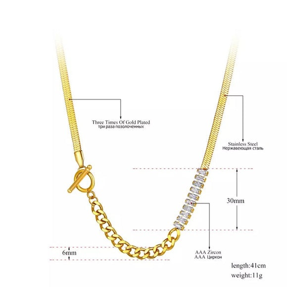 Stainless Steel Snake Chain Necklace For Women