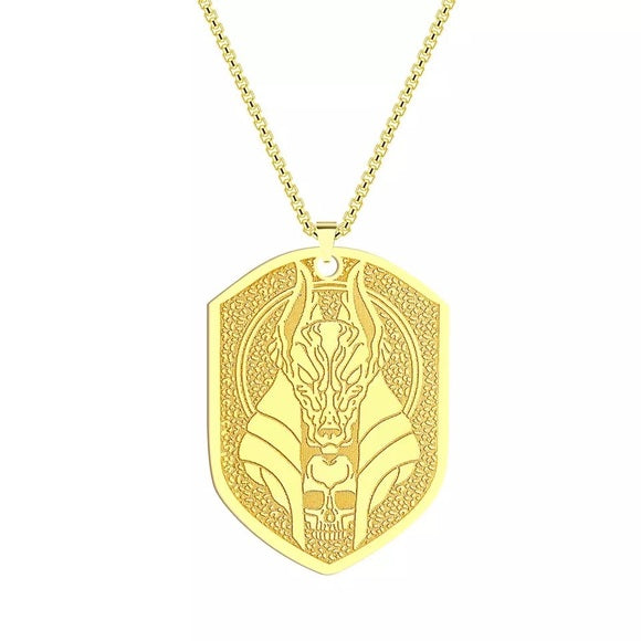 Stainless Steel God Of Death Anubis Pendant Necklace