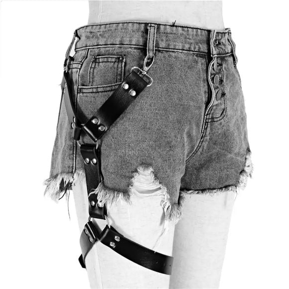 PU Leather Gothic Adjustable Body Belt