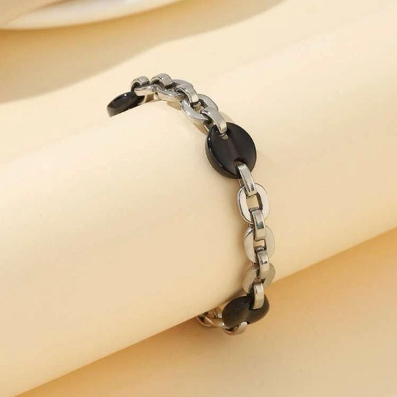 Unisex Stainless Steel Two Tones Bracelet
