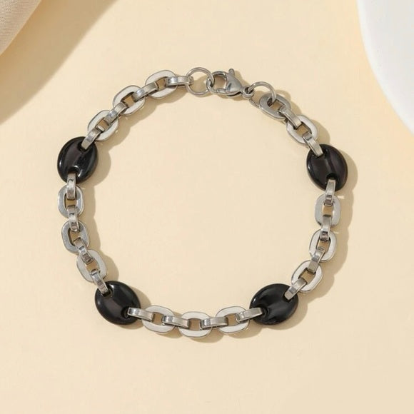 Unisex Stainless Steel Two Tones Bracelet