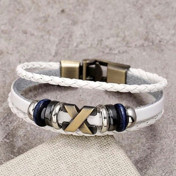 Men Metal Buckle PU Leather Bracelet