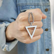 Stainless Steel Hollow Triangle Pendant Necklace
