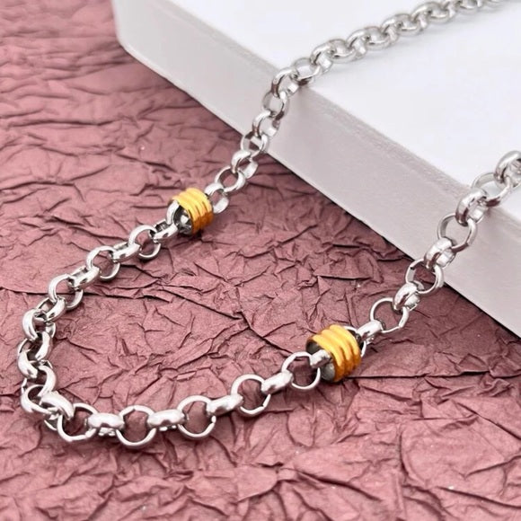 Two Tone Stainless Steel Chain Necklace