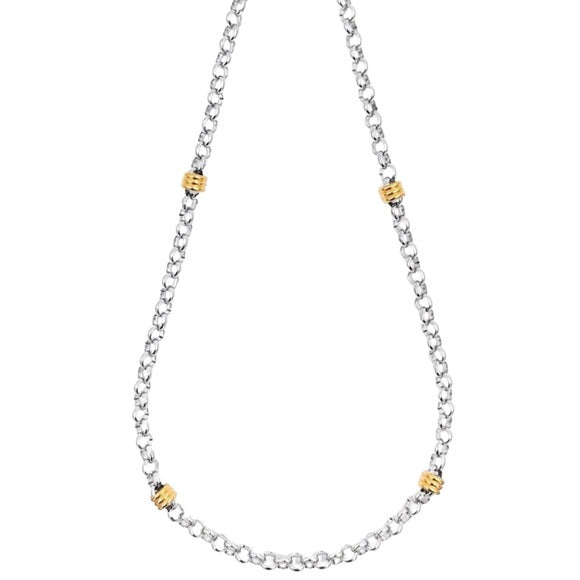 Two Tone Stainless Steel Chain Necklace