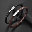 Unisex Magnetic Buckle Leather Bracelet