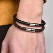 Unisex Magnetic Buckle Leather Bracelet