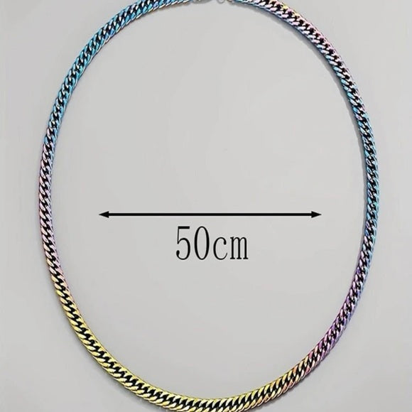Men Multicolor Stainless Steel Chain Necklace