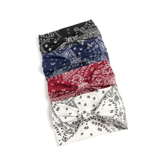 Vintage Paisley Pattern Headbands For Girls With Colorful HeadBead