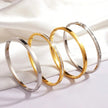 4Pcs/Set Stainless Steel Square Rhinestone Bangle Bracelet