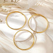 Women 3Pcs/Set Stainless Steel Solid Bangle Bracelet