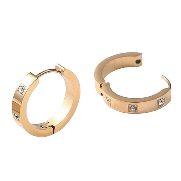 A Pair Women Stainless Steel Hoop Earring